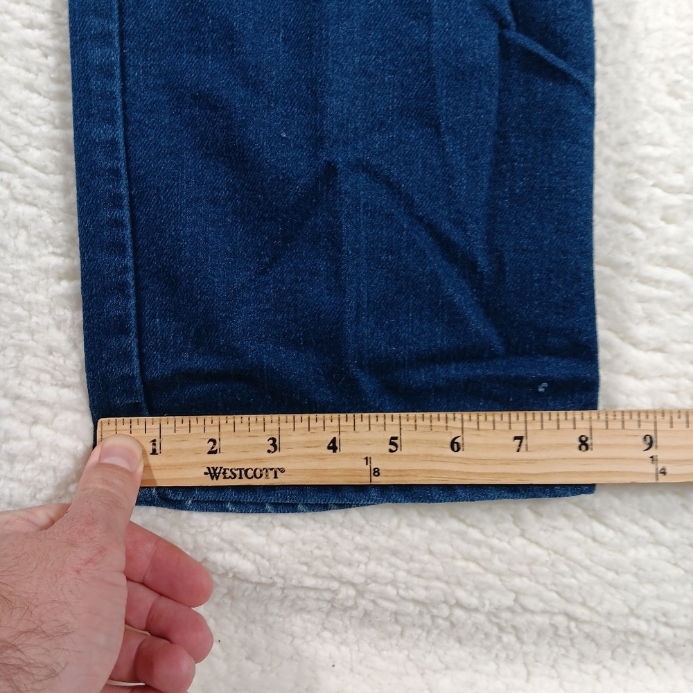 Vintage 70s Wrangler Jeans Mens 34x30 (31x29) Blue Denim Straight Cowboy Rodeo - Picture 10 of 11